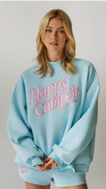Happy Camp3r Aqua Mock Neck Sweatshirt
