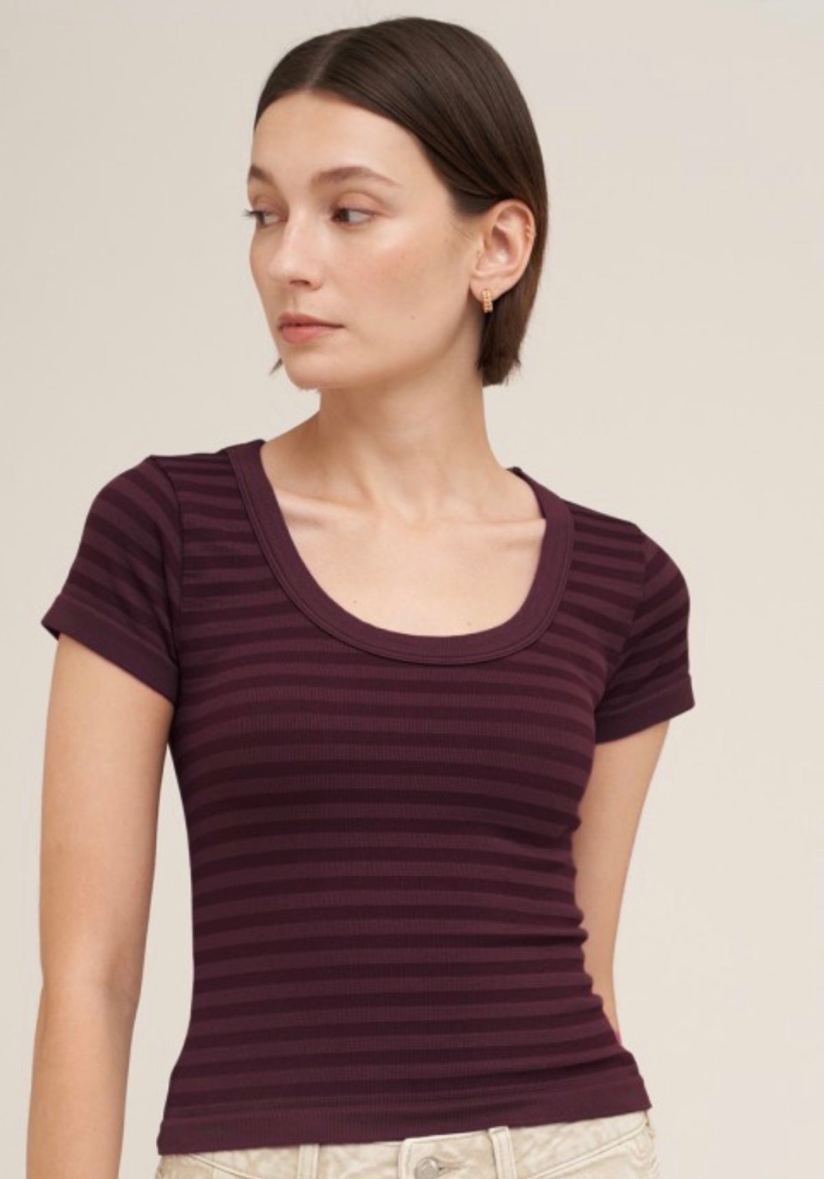 Striped Scoop Neck Top