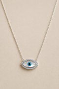 White Opal Evil Eye Necklace