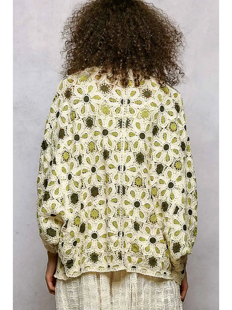 Floral Crochet Cardigan