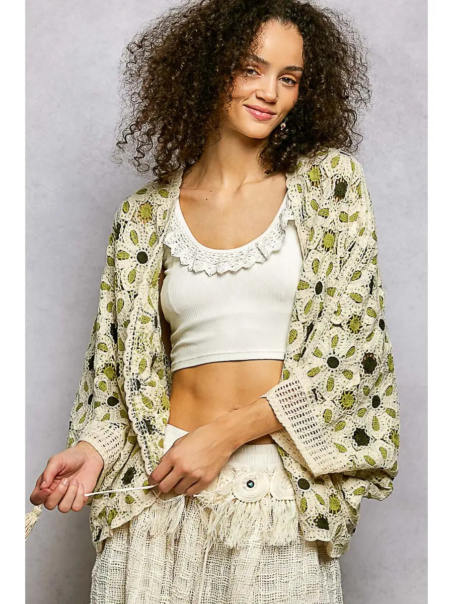 Floral Crochet Cardigan