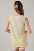 2PC Butter White Stripe Set